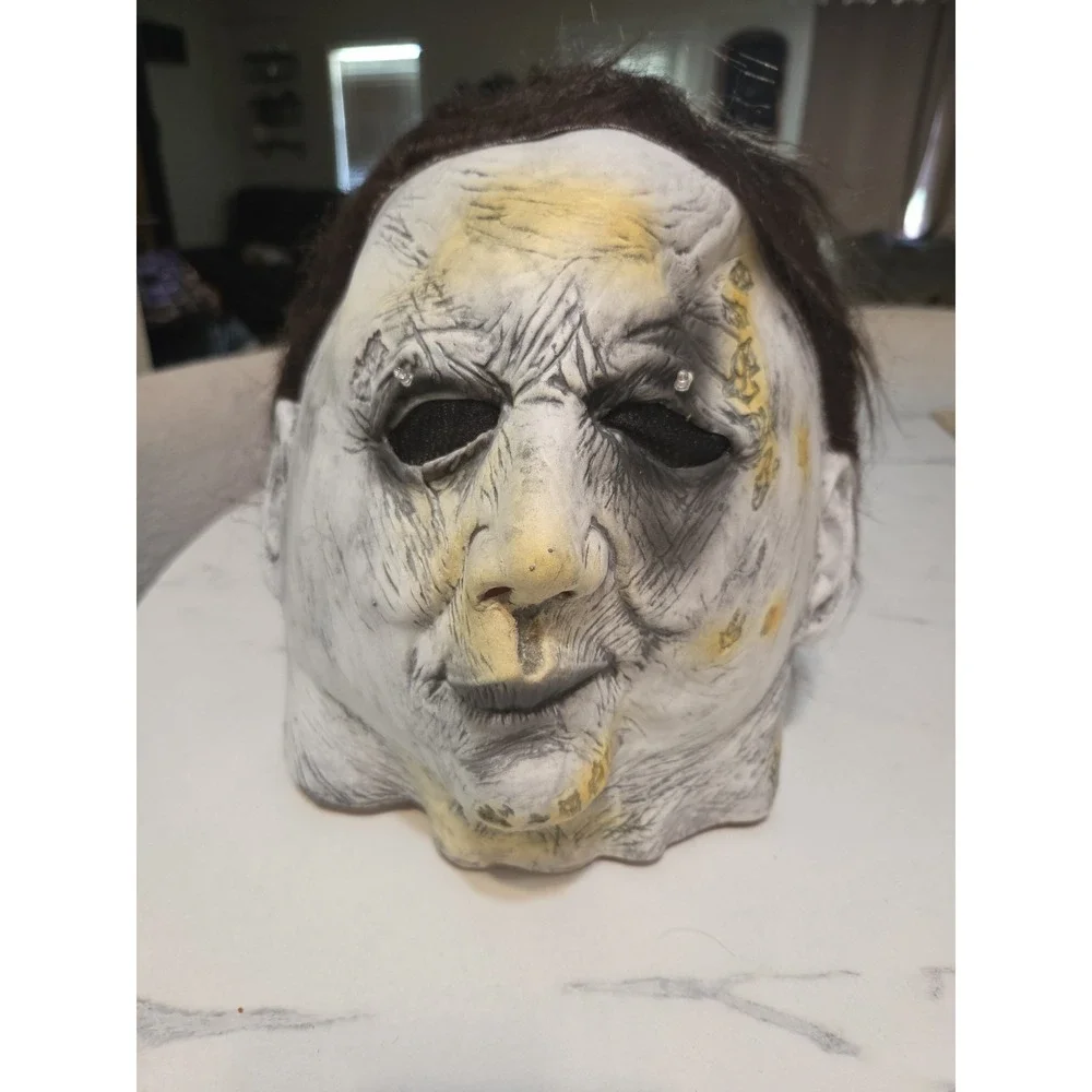 Halloween Character Latex Mask With Green Lights For Eyes